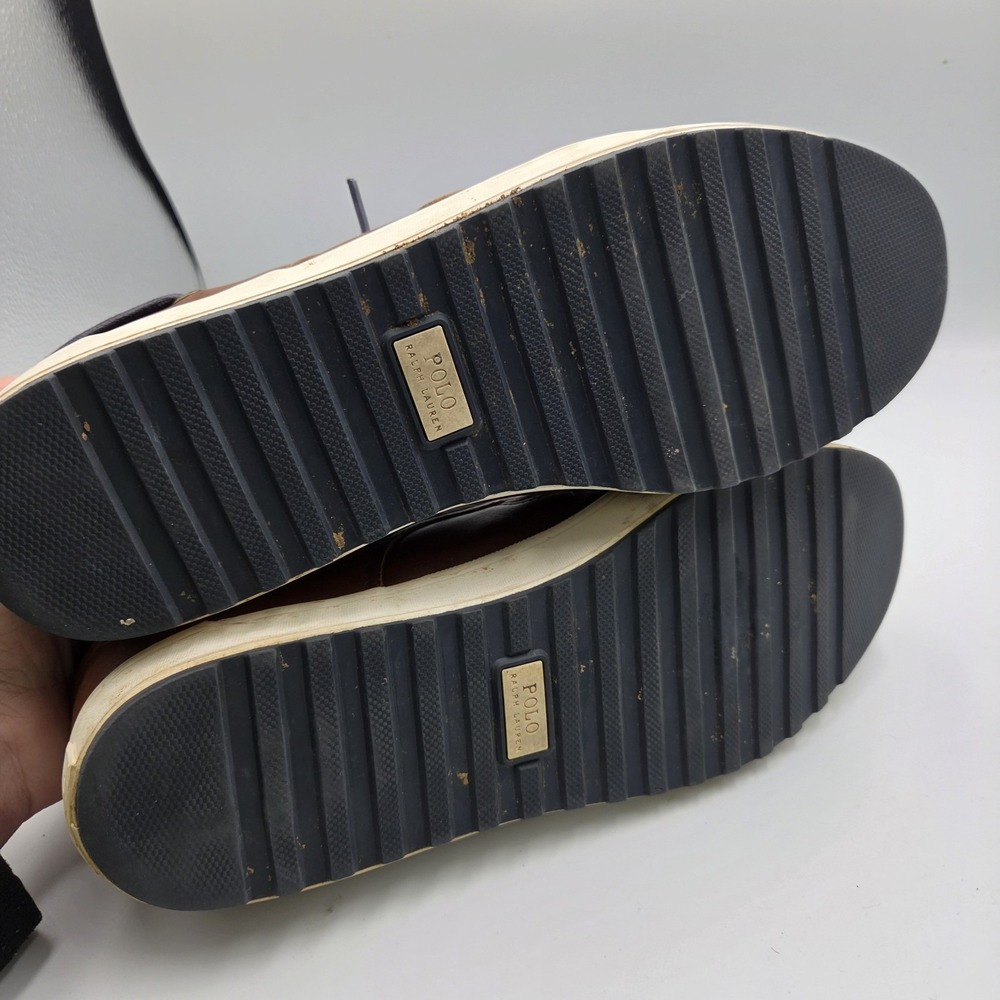 Polo Ralph Lauren Ramiro Canvas Sneaker Deck Shoe Navy Lace-up Nautical 10.5 D - Picture 6 of 9